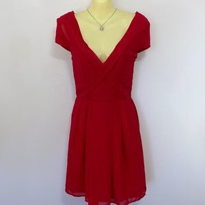 Kooples Chiffon Red Dress (Size Small, NWT)